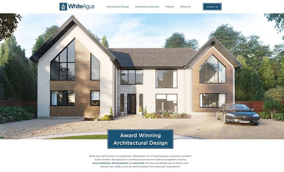 white agus partnership barnsley yorkshire architect new website